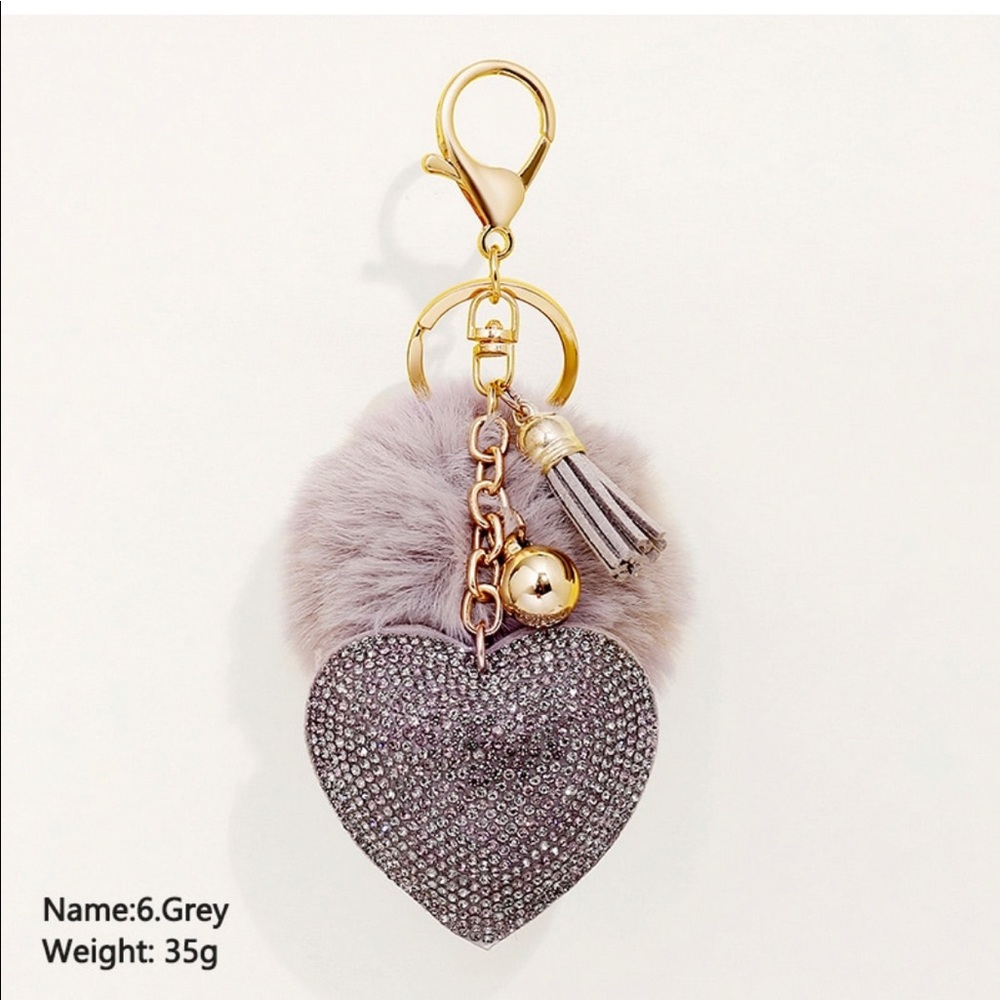 Rhinestone Pom Key Chain/Charm